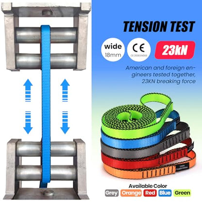 18MM Nylon Climbing Slings Runners 23 kN Strong Webbing Straps for Rock Climbing, Rappelling, Swing, Yoga Hammock etc - color: 1PC Blue, size: 24inch/60cm