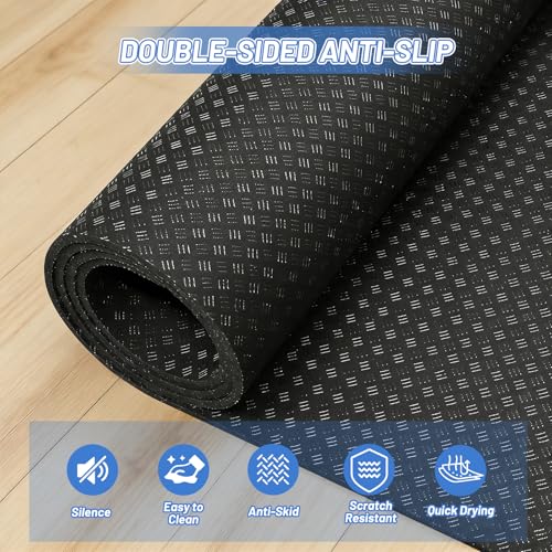 Anti-Vibration Mat for Washer & Dryer, 63" x 29.5" Double-Sided Non-Slip Rubber Mat,Cuttable Shock Absorbing Noise Reduction Pad, Waterproof Floor Protection Mat for Fridge, Portable AC (Black)