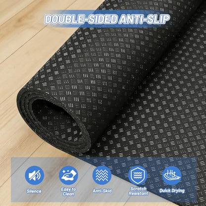 Anti-Vibration Mat for Washer & Dryer, 63" x 29.5" Double-Sided Non-Slip Rubber Mat,Cuttable Shock Absorbing Noise Reduction Pad, Waterproof Floor Protection Mat for Fridge, Portable AC (Black)