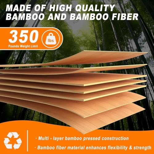 Slant Board for Calf Stretching with Foot Massage Roller, Calf Stretcher Slant Board for Exercise, Portable Adjustable Bamboo Incline Slantboard for Ankle Knees Leg Physical Therapy Equipment