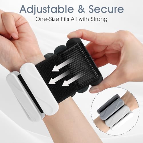 Wrist Weights – Ankle Wrist Weights for Women & Men – Adjustable Weighted Bangles Set (1 lb Each) | Arm and Leg Weights for Yoga, Pilates, Running & Walking - color: Gradual Black