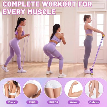 3-in-1 Resistance Bands Set for Working Out, 4 Pull up Assist Elastics with Door Anchor, 5 Booty Loops & 6-Tube Pedal Pull Rope, Home Gym Training Equipment, Arms Core Leg Glute Exercise
