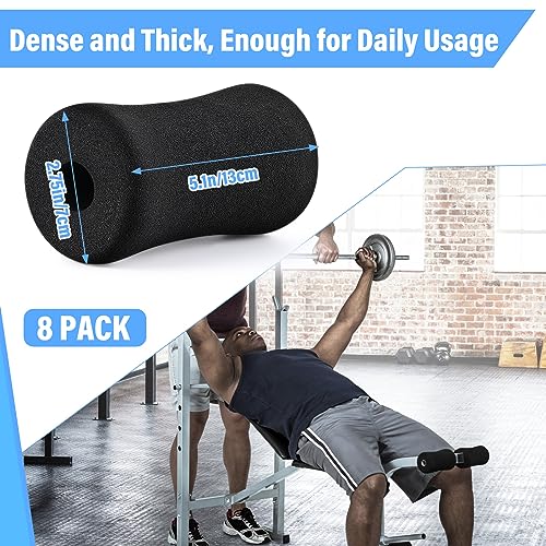 Foam Foot Pads Rollers Soft Buffer Tube Cover Black Machine Tube Leg Gym Replacement Parts for Home Exercise Equipment Leg Extension Weight Bench Inversion Table, 5.1" x 2.75" x 0.87"