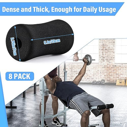 Foam Foot Pads Rollers Soft Buffer Tube Cover Black Machine Tube Leg Gym Replacement Parts for Home Exercise Equipment Leg Extension Weight Bench Inversion Table, 5.1" x 2.75" x 0.87"