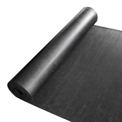 Rubber-Cal 03_167_W_RC_15 Ramp Cleat Non-Slip Outdoor Rubber Floor Mats, 0.13 inch Thick X 3ft X 15ft, Black