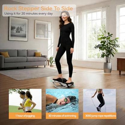 Rock Stepper with Resistance Bands Ultra-QuietHydraulic Lateral Stepper, Fully Assembled Side to Sidestep Rocker for Home Office, 250LBS Capacity