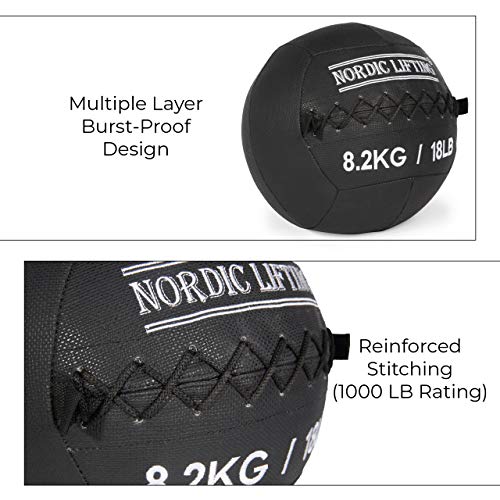 Nordic Lifting Wall Ball for Crossfit & Fitness - Medicine Ball for Gym and Strength Training