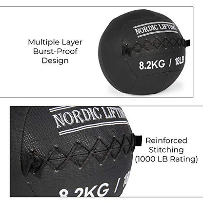 Nordic Lifting Wall Ball for Crossfit & Fitness - Medicine Ball for Gym and Strength Training
