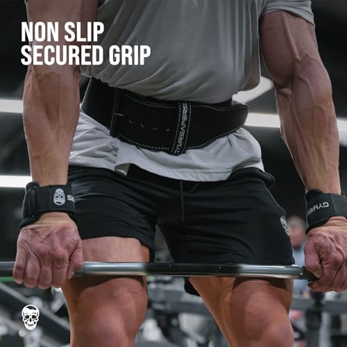 Gymreapers Weight Lifting Hooks (Pair), Heavy Duty Power Wrist Straps Hand Grip Support For Deadlifts, Pull Ups, Shrugs - Gym Gloves For Men and Women - color: Black