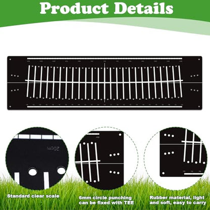 Golf Putting Mats Practice Indoor 30 x 8.27 Inch Golf Putting Practice Training Aid Alignment Track Green Mat Exercise Putter Training Supplies - color: Black