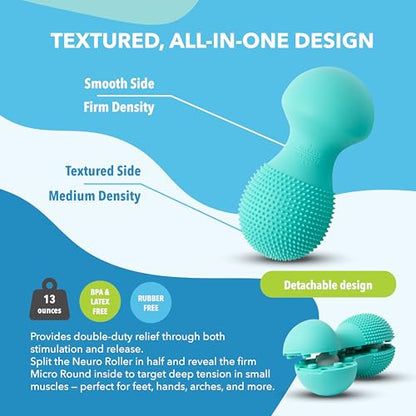 RAD Neuro Roller – Foot Massage Roller for Plantar Fasciitis & Recovery - Silicone, Dual-Texture Design with Built-in Massage Balls for Trigger Point Therapy & Foot Relief - style: Neuro Roller