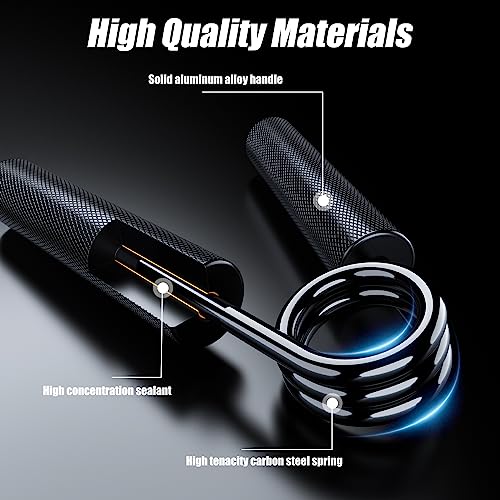 Grip Strength Trainer 4 Pack,50LB-200LB Metal Hand Grip Strengthener,Non-Slip Heavy-Duty Forearm Exerciser,Hand Gripper for Muscle Building and Hand Rehabilitation Exercising - color: Black