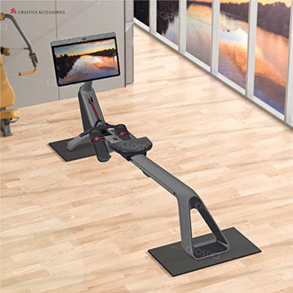 Double Mat Compatible with Peloton Bike, Row & Concept 2 Rowing Machine, Thickness 6mm, Bike Trainer Accessories, Mat Protect Hardwood Floor Carpet, for Home Gym Exercise
