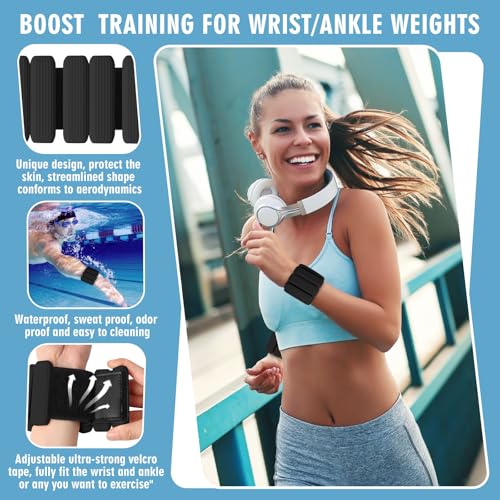 Wrist Weights, 2Pack Adjustable Wearable Wrist Ankle Weights for Women/Men, Silicone Wrist Bangles for Walking, Yoga, Pilates, and Gym, Arm & Leg Workout, 2lb - color: Black