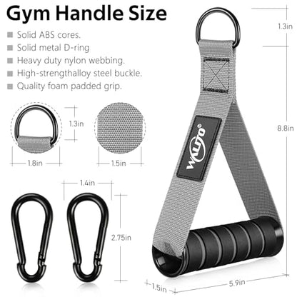 WALITO Exercise Handles, Replacement Cable Machine Attachments for Home Gym Equipment, Pulley System, Pilates, Resistance Bands, Strength Trainer, Heavy Duty Working Out Handles - color: Grey