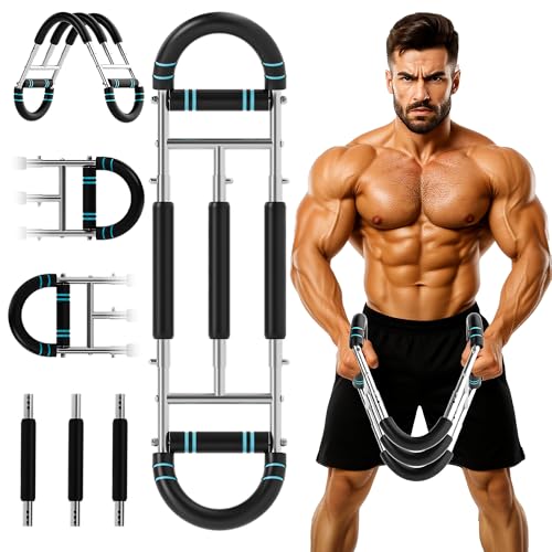 Twister Arm Trainer, 3-in-1 Equipment for A Home Chest and Arm Workout, Multifunctional Push Up Bar, Chest Workout Flex Bar for Muscle Building & Shaping - color: Blue