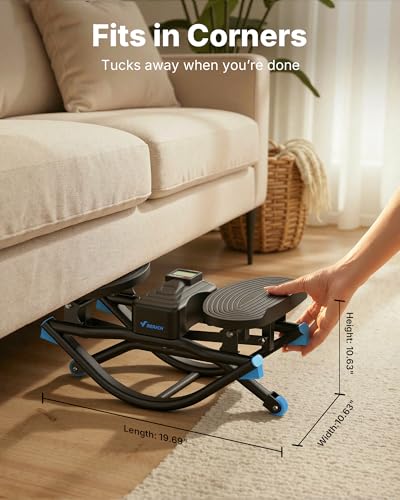 Merach Rocking Steppers for Exercise at Home, 3D Motion Stair Stepper with Resistance Bands for Full Body Workout & Low-Impact Balance Board, 330 LBS Loading Capacity Exercise Equipment