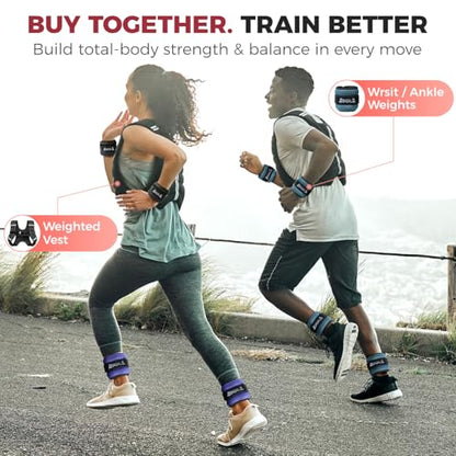 BAGAIL Ankle Wrist Weights for Women & Men, One Pair of 1/2/4/6/8/10 LBS Wearable Leg Arm Weights with Sleek Design & Secure Fit for Walking, Running, Pilates, Home Fitness & Physical Therapy