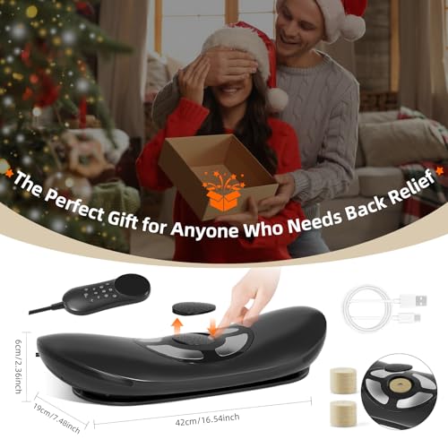 4-in-1 Electric Lumbar Traction Device, Back Massager with Adjustable Air Traction ,3 Level Heating, Vibration and Therapy,Lower Back Massager for Sciatica Relief, Office Lumbar Pressure & Stiffness