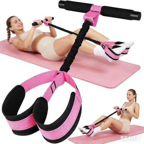 Pedal Resistance Band, Portable Tummy Trimmer Exercise Equipment for Home Gym, Full Body Core Workout Trainer for Abs, Arms, Legs, Back, Glutes – Ideal for Men, Women & Postpartum Recovery - color: Pink