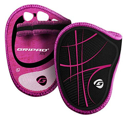 Gripad RX Lifting Grips | The Most Durable Grip Pads Yet | The Alternative to Weight Lifting Gloves, Gym Workouts, WOD, Weightlifting | Neoprene Hand Grips | Flexible Rubber Palm - color: Black / Pink