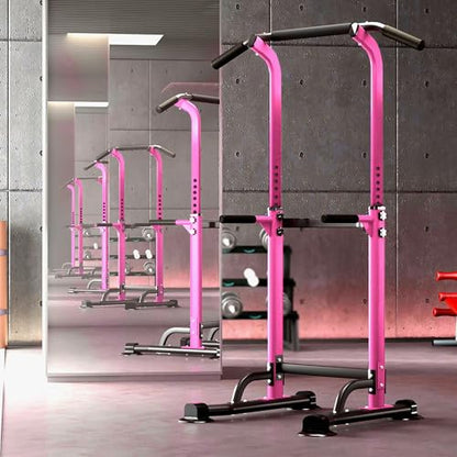 Adjustable Pull Up Bar Free Standing, Steel Pullup Dip Station for Home Gym, Portable Power Tower Pull Up Bar with Widened Base for Tall man, 400 LBS