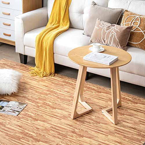 Giantex 12 Pcs Faux Wood Grain EVA Foam Tiles, 24"x24" Interlocking Floor - color: Light Oak, size: 48 Sq.Ft (12 Tiles)