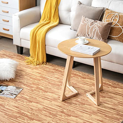 Giantex 12 Pcs Faux Wood Grain EVA Foam Tiles, 24"x24" Interlocking Floor - color: Light Oak, size: 48 Sq.Ft (12 Tiles)