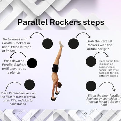 Parallel Rockers Gymnastics Training Bars for Wrist Safety and Strength Conditioning Ergonomic Parallel Bar Grip for Push Ups Handstands Core and Shoulder Workouts Home or Gym Equipment