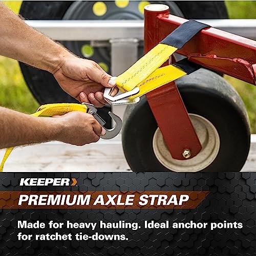 Keeper – 2” x 24” Premium Axle Tie Down Strap with D Rings - 3,333 lbs. Working Load Limit and 10,000 lbs. Break Strength,One Color