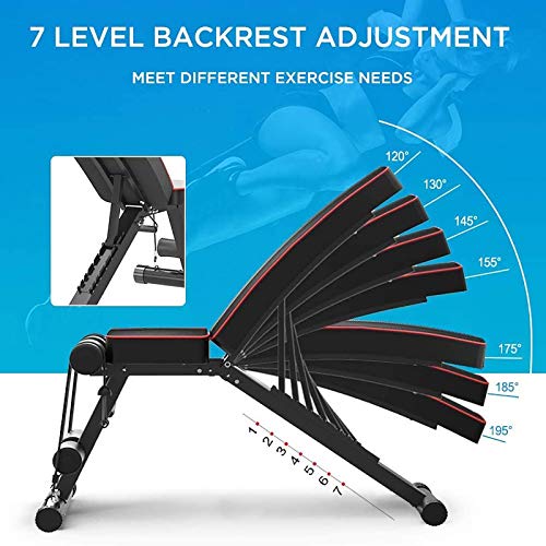 Weight Bench Adjustable Foldable Compact Workout Bench for Home Gym Multifunctional Bench Press Full Body Workout Equipment for Strength Training