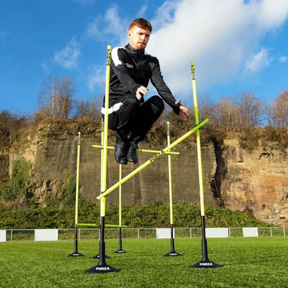 FORZA Pro Adjustable Hurdle Set | Speed & Agility Training with Rubber Bases or Ground Spikes for Extra Stability [4ft or 5ft]