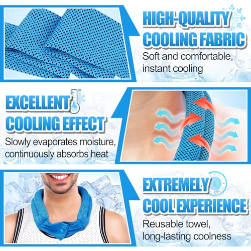 3 Pcs Cooling Neck Wraps - Cooling Towels with Ice Polymer, Soft Breathable Neck Coolers for Summer Heat Sports Gym Workout Men Women Gifts