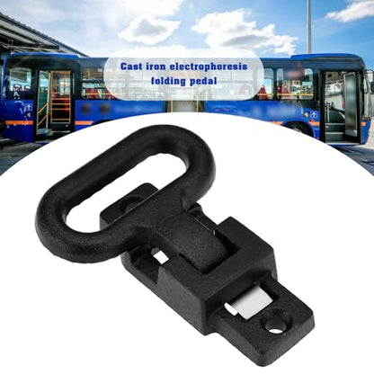 SING F LTD 1 Pc Galvanized Steel Heavy Duty Folding Side Step 10CM X 5.3CM Black Painted Non Slip for Bus Horsebox Trailer Truck Motorhome Enhanced Safety Sturdy Platform