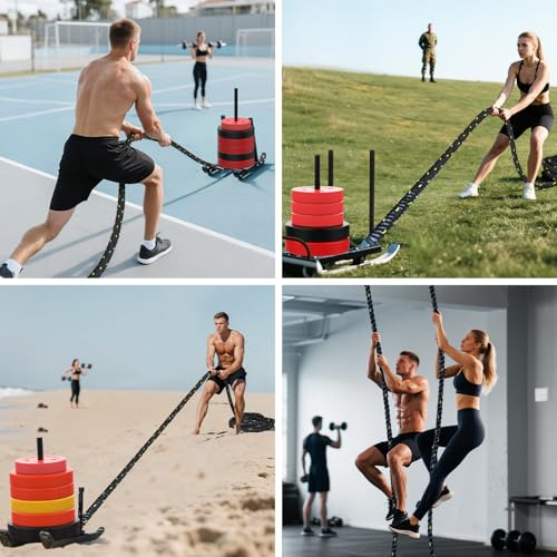 Weight Workout Sled Pulling Rope - 1.5 Inch x 30FT Heavy Duty Workout Sled Pull Rope for Tire Pulling, Football Training - Fitness Resistance Exercise Equipment for Men & Women - size: 1.5IN X 30FT