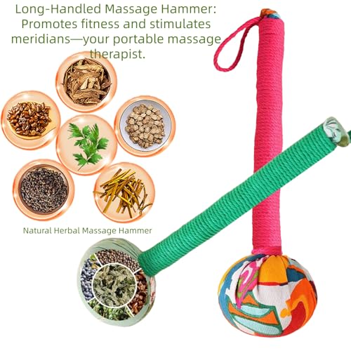 Traditional Moxa Stick Massager - Handheld Mugwort Massage Hammer for Pain Relief, Muscle Relaxation, Acupressure - Ergonomic Grip with US Design Patent.(Red, Light Green) - color: Red, Light Green