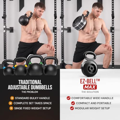 Kensui EZ-BELL Adjustable Kettlebell Handle for Weight Plates - size: MAX (220LB Capacity)