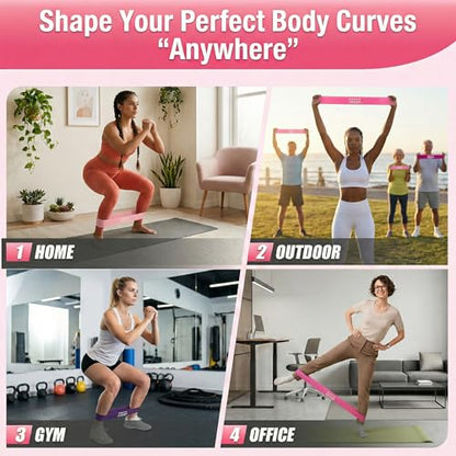 Ankle Resistance Bands with Cuffs, Glute Kickback Strap Set with 3 Ankle Straps & 5 Loop Bands for Women, Exercise Equipment for Legs and Butt Workout, Booty Builder for Hip, Home Gym Fitness