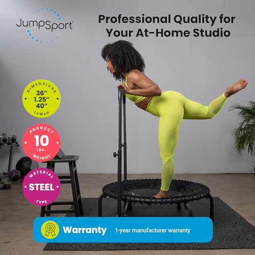JumpSport Quick-Release Handle Bar Accessory for Trampoline Rebounders | Fits Only 39" Diameter | Quick Installation & Storage | 10 Adjustable Heights | Trampoline Not Included