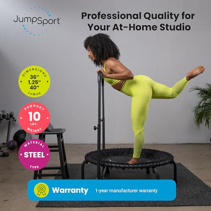 JumpSport Quick-Release Handle Bar Accessory for Trampoline Rebounders | Fits Only 39" Diameter | Quick Installation & Storage | 10 Adjustable Heights | Trampoline Not Included