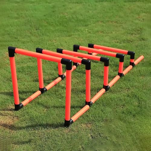 CMYUN 5 Pcs Different Heights Speed Agility Hurdles, Soccer Obstacle Hurdles Training Equipment, Portable Athletes Mini Hurdles Trainer, Sport Speed Hurdles(Red) - color: Red