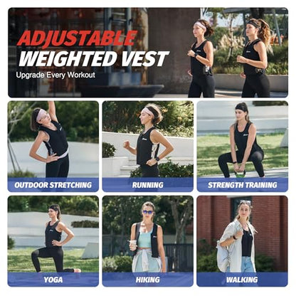 ZELUS Weighted Vest Woman, Adjustable Weighted Vest 1-10lb/ 1-15lb with Removable Z-Fit Soft Iron Weights, for Weight Loss Running Walking Rucking Strength Training, Reflective & Pocket Design - size: 10LB&L