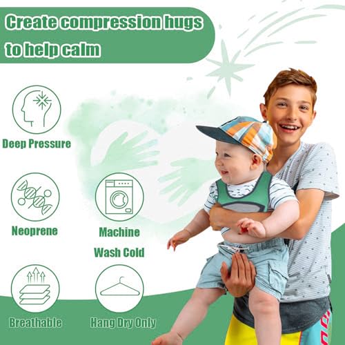 Weighted Vest for Kids Including 6 Removable Weights, (Small, Ages 2 to 5) - color: Green, size: Small