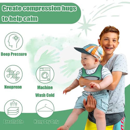 Weighted Vest for Kids Including 6 Removable Weights, (Small, Ages 2 to 5) - color: Green, size: Small