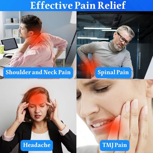 Neck Hump Corrector, Neck Stretcher Cervical Traction for Muscle Relax, Cervical Traction Device for TMJ Pain Relief, Spine Corrector, Shoulder Relief Device (Blue)