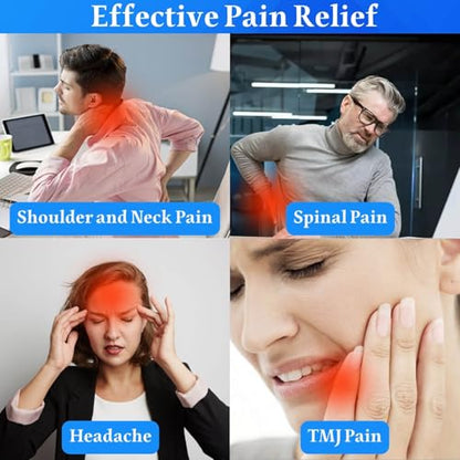 Neck Hump Corrector, Neck Stretcher Cervical Traction for Muscle Relax, Cervical Traction Device for TMJ Pain Relief, Spine Corrector, Shoulder Relief Device (Blue)