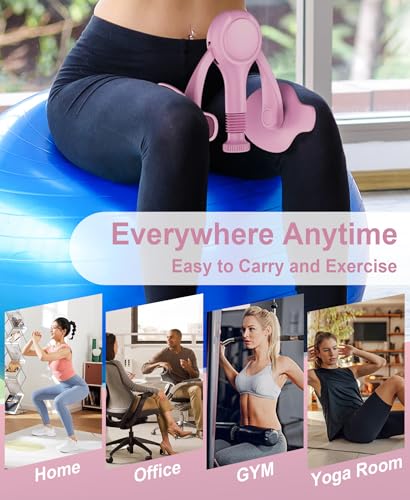 Pelvic Floor Exercise Devices Kegel Exerciser Muscle Trainer 15-70lbs Adjustable for Women/Men, Inner Thigh Exerciser Hip Abductor Machine with Resistance Band, Leg Workout