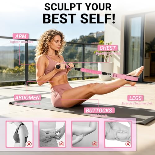 Resistance Bands with Handles and Foot Pedals, 3-Tube Adjustable Resistance Bands (20/30/40 lbs, 7 Levels Free Combination, Max 90 lbs), Natural Latex Anti-Break Exercise Bands