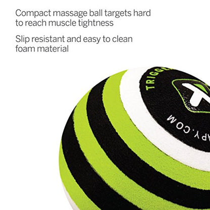 Trigger Point MB1, Balle De Massage, Massage Pronfond Des Tissus Muscluclaires, Vert, Blanc Et Noir, 2.6''/5cm
