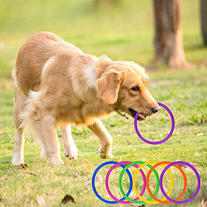 24 Pcs Multicolor Plastic Toss Rings Ring Toss Game Carnival Rings for Speed and Agility Practice Games, Garden Backyard Outdoor Games, Bridal Shower Game, Game Booth (3.94 Inch)